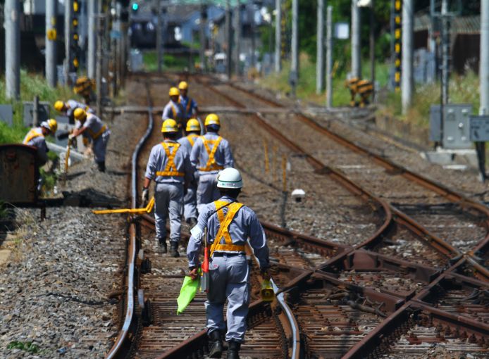 写真:列車見張員