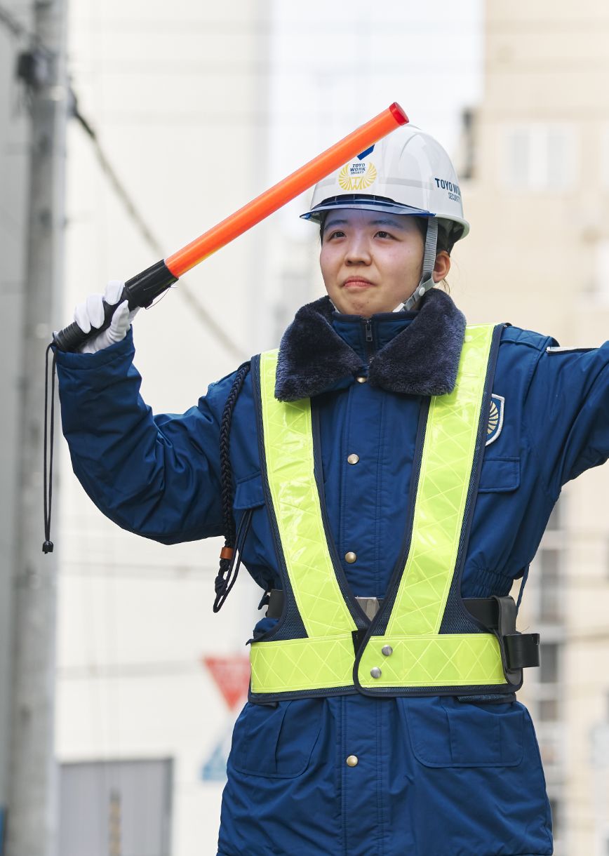 写真:交通誘導警備