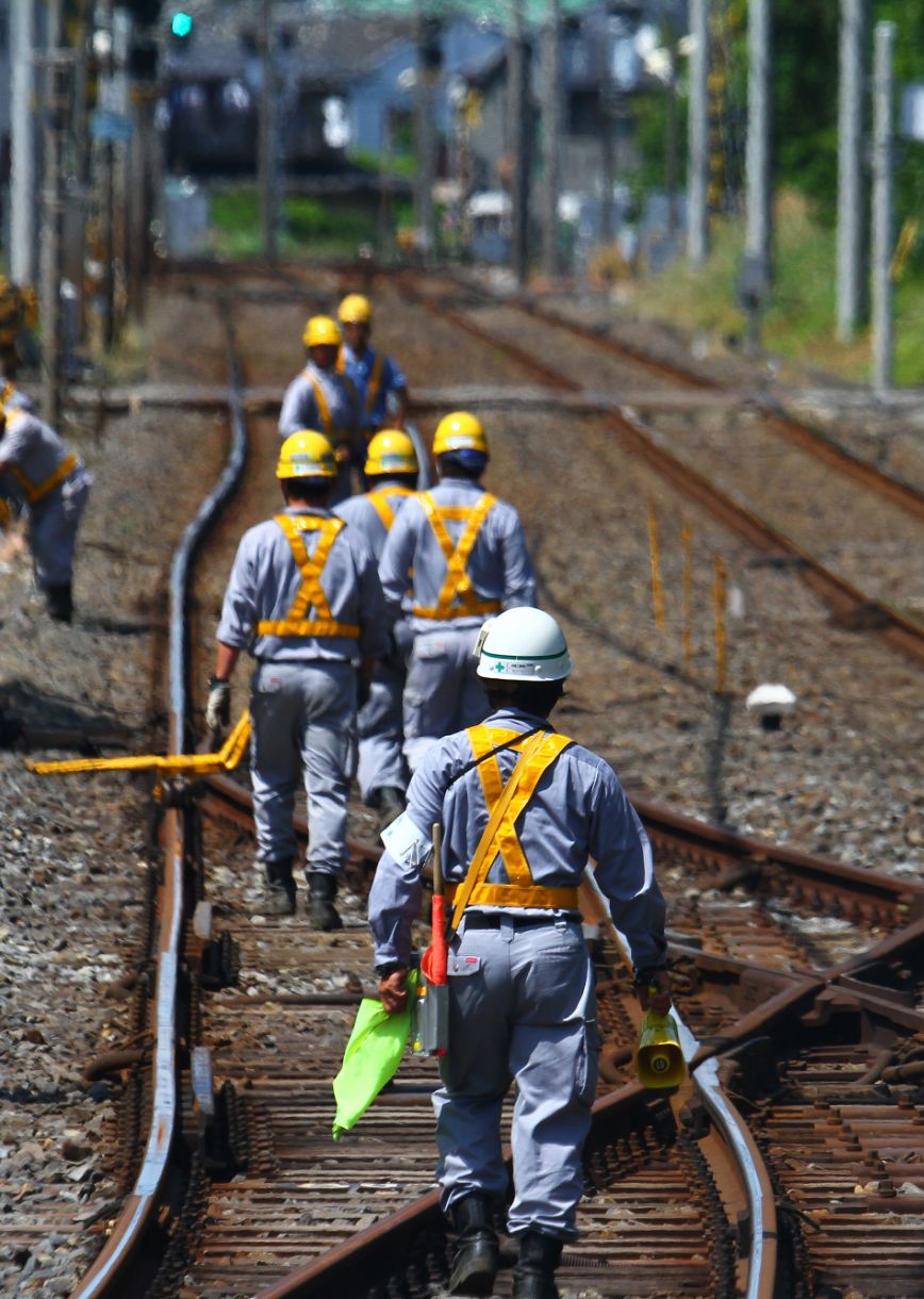 写真:列車見張員